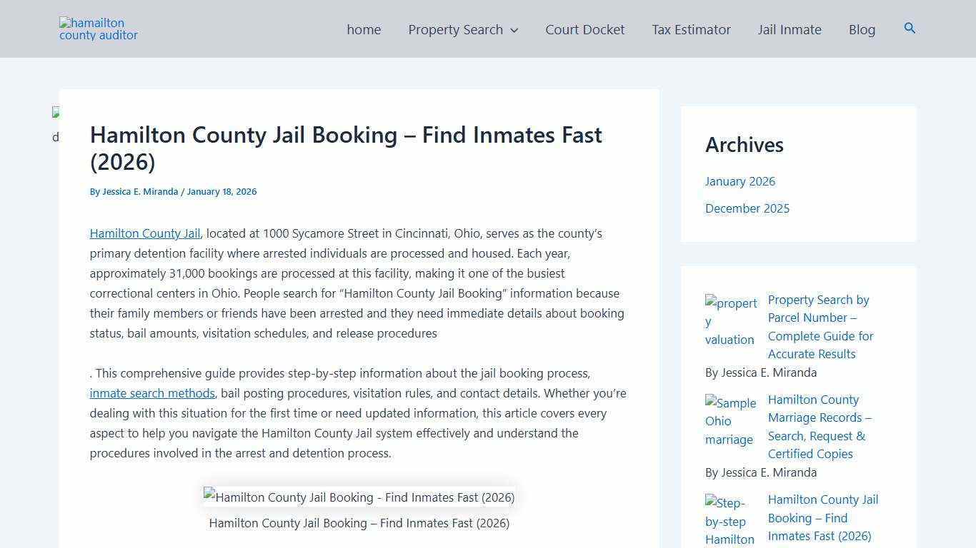Hamilton County Jail Booking - Find Inmates Fast (2026)
